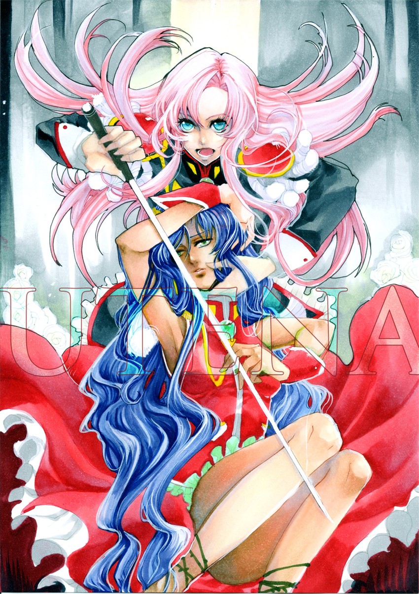 tenjou utena and himemiya anthy (shoujo kakumei utena) drawn by noppo
