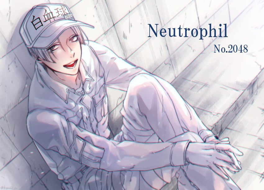 white blood cell and u-2048 (hataraku saibou) drawn by bou_(maimoca501)