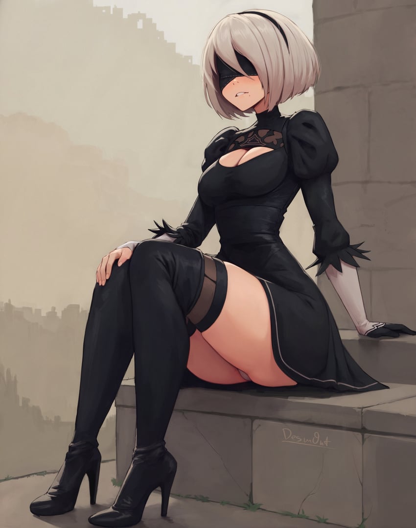 2b (nier and 1 more) drawn by desm0nt