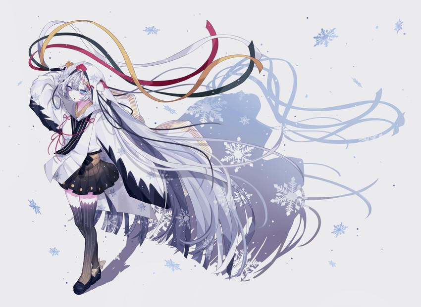 hatsune miku and yuki miku (vocaloid) drawn by bakku_(fspz4427)