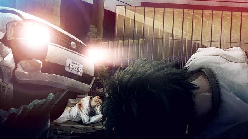 okabe rintarou and shiina mayuri (steins;gate) drawn by huke