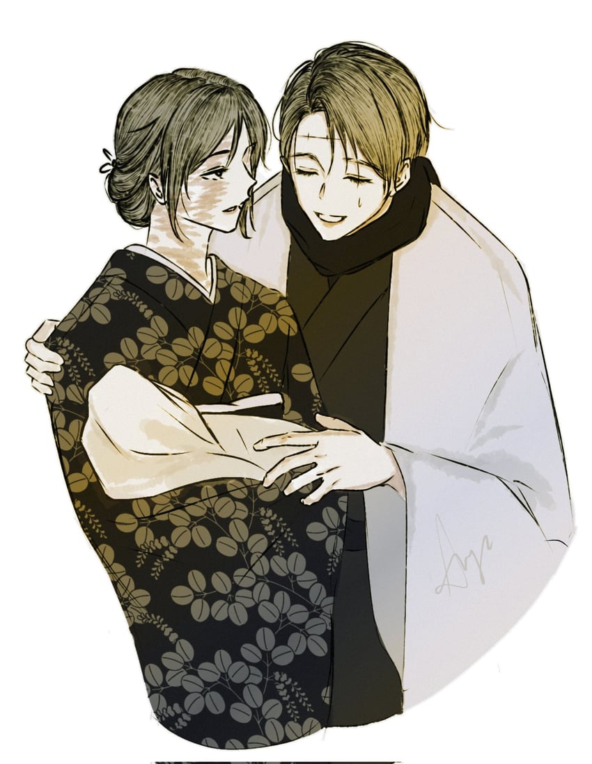 zen'in maki and okkotsu yuuta (jujutsu kaisen) drawn by ayc