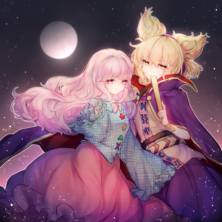 toyosatomimi no miko and hata no kokoro (touhou) drawn by yorica