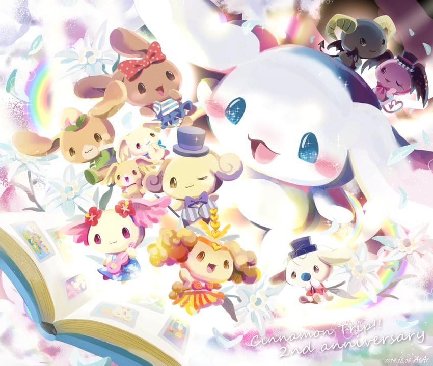 cinnamoroll, milk, mocha, berry, cherry, and 6 more (sanrio and 2 more) drawn by hiyoko_at
