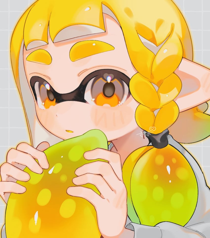 inkling player character and inkling girl (splatoon) drawn by sabata_saba