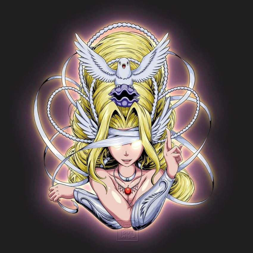 venusmon and olive (digimon) drawn by with_out_will