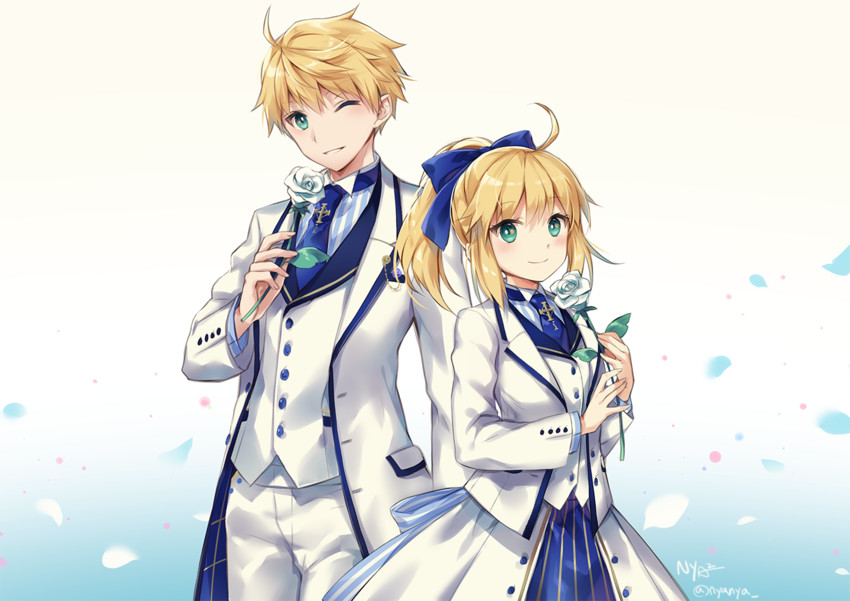 artoria pendragon, saber, and arthur pendragon (fate and 1 more) drawn by nyanya