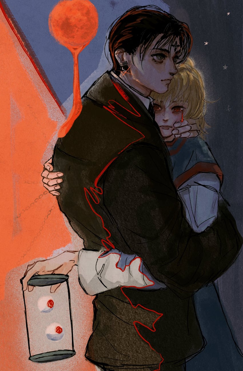 kurapika and chrollo lucilfer (hunter x hunter) drawn by o4lmrnce