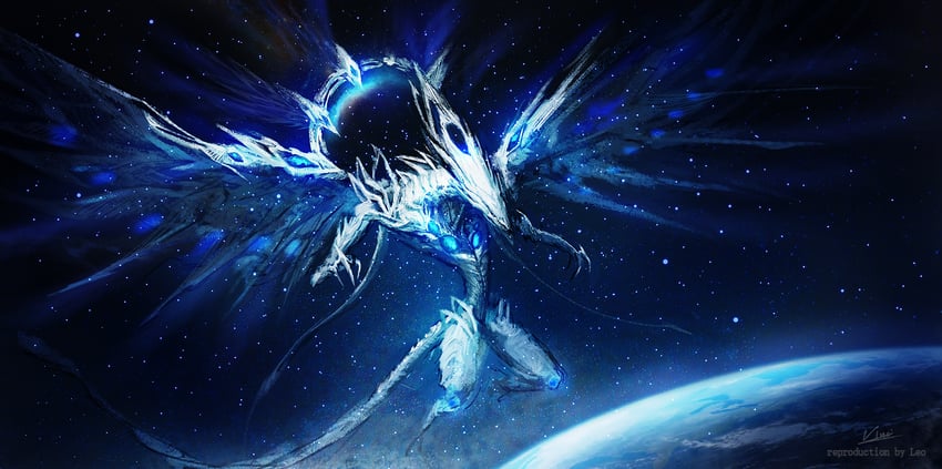 deep-eyes white dragon (yu-gi-oh!) drawn by vinci_v7