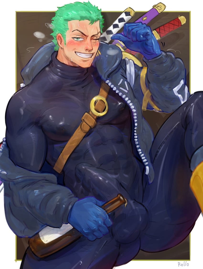 roronoa zoro (one piece) drawn by rollo_(kuyuen1)