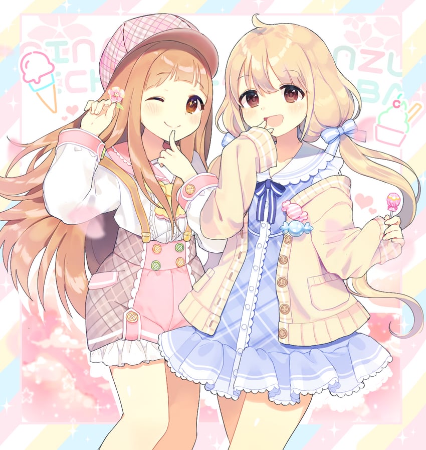 futaba anzu and ichihara nina (idolmaster and 1 more) drawn by yur1ca