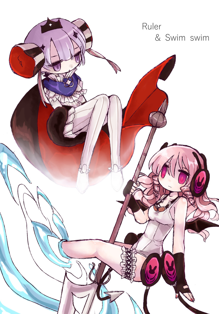 swim swim and ruler (mahou shoujo ikusei keikaku and 1 more) drawn by butter_run