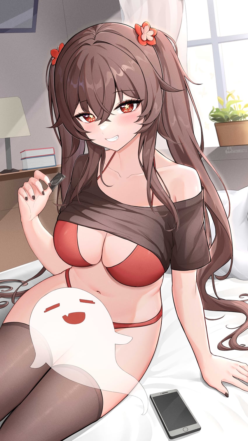 hu tao and boo tao (genshin impact) drawn by uka_(315302627)