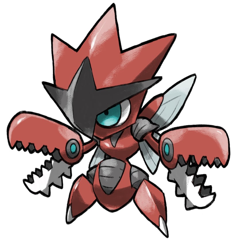 scizor and mega scizor (pokemon) drawn by blacknirrow