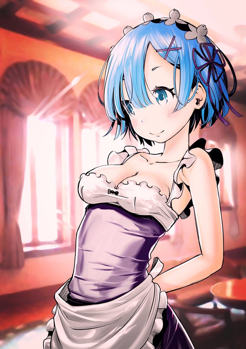 rem (re:zero kara hajimeru isekai seikatsu) drawn by fukushima_masayasu