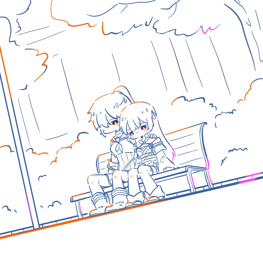 funada ui and nagasawa yuki (assault lily) drawn by teisuu