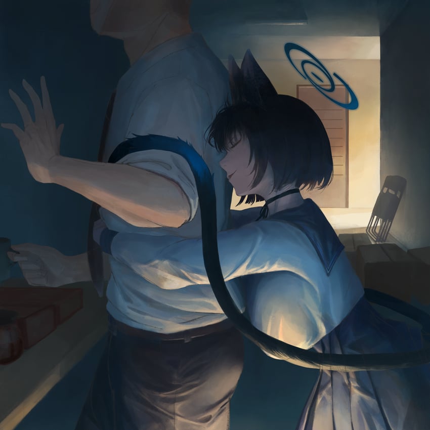 sensei and kikyou (blue archive) drawn by twckb