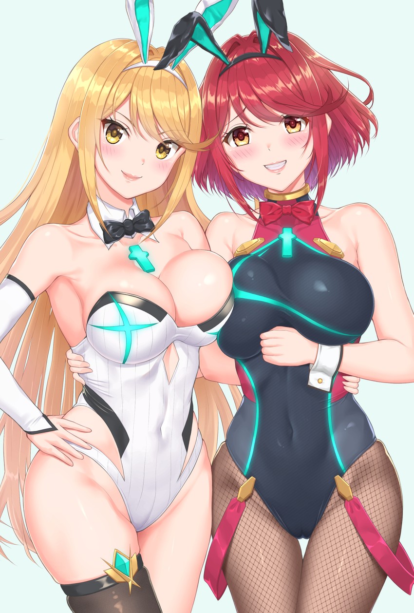 pyra and mythra (xenoblade chronicles and 1 more) drawn by nemunemu_semi