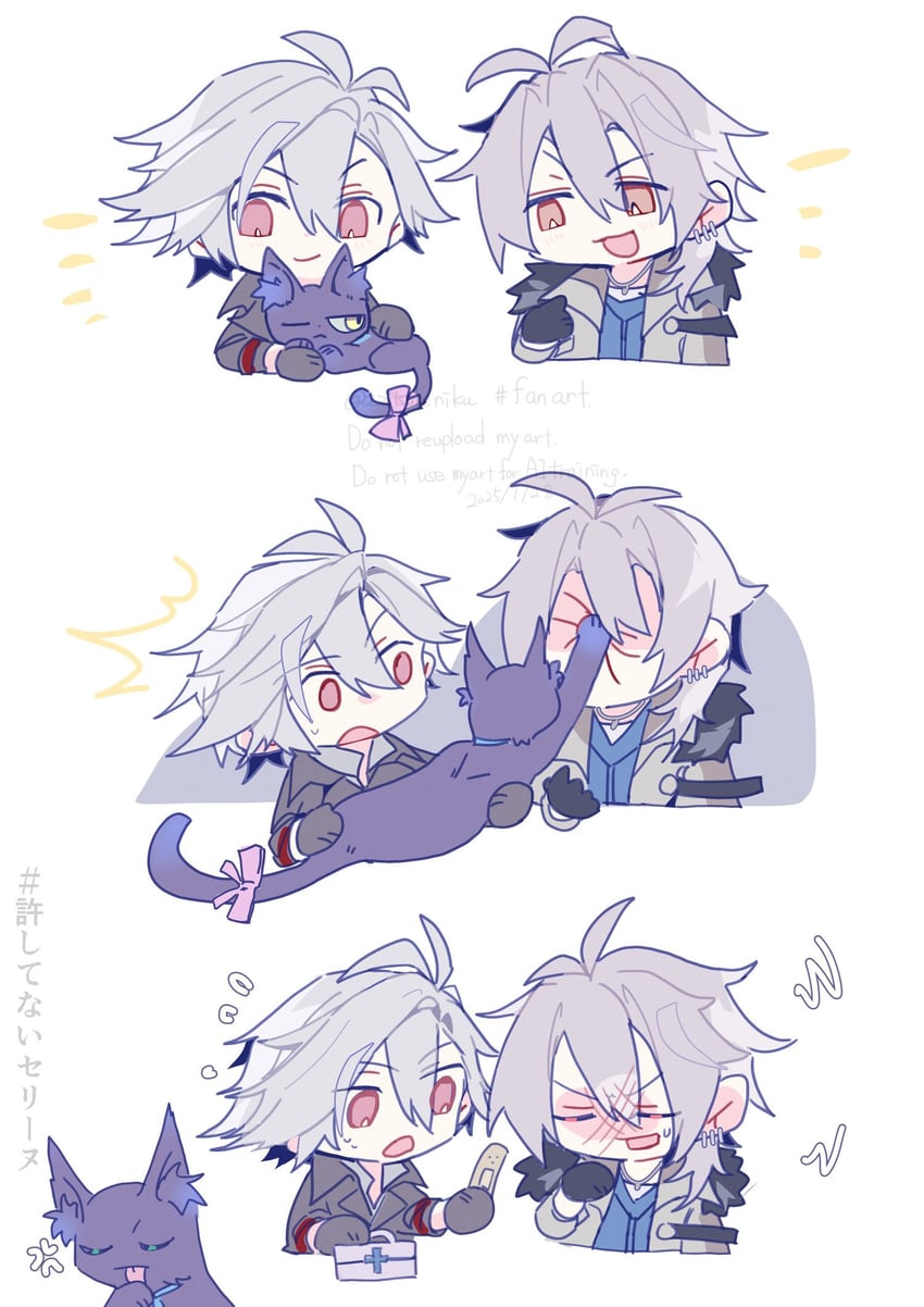 rean schwarzer, crow armbrust, and celine (eiyuu densetsu and 2 more) drawn by azitsukeniku