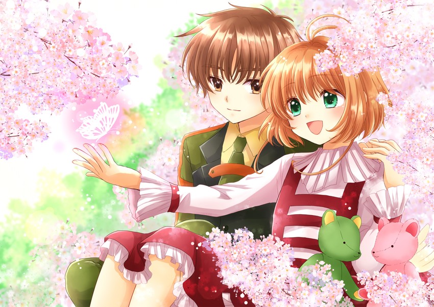 kinomoto sakura and li syaoran (cardcaptor sakura) drawn by maekawa_suu