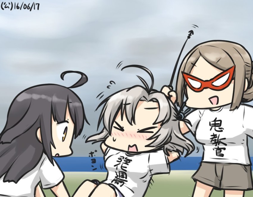 kinugasa, katori, and mikazuki (kantai collection) drawn by hamu_koutarou