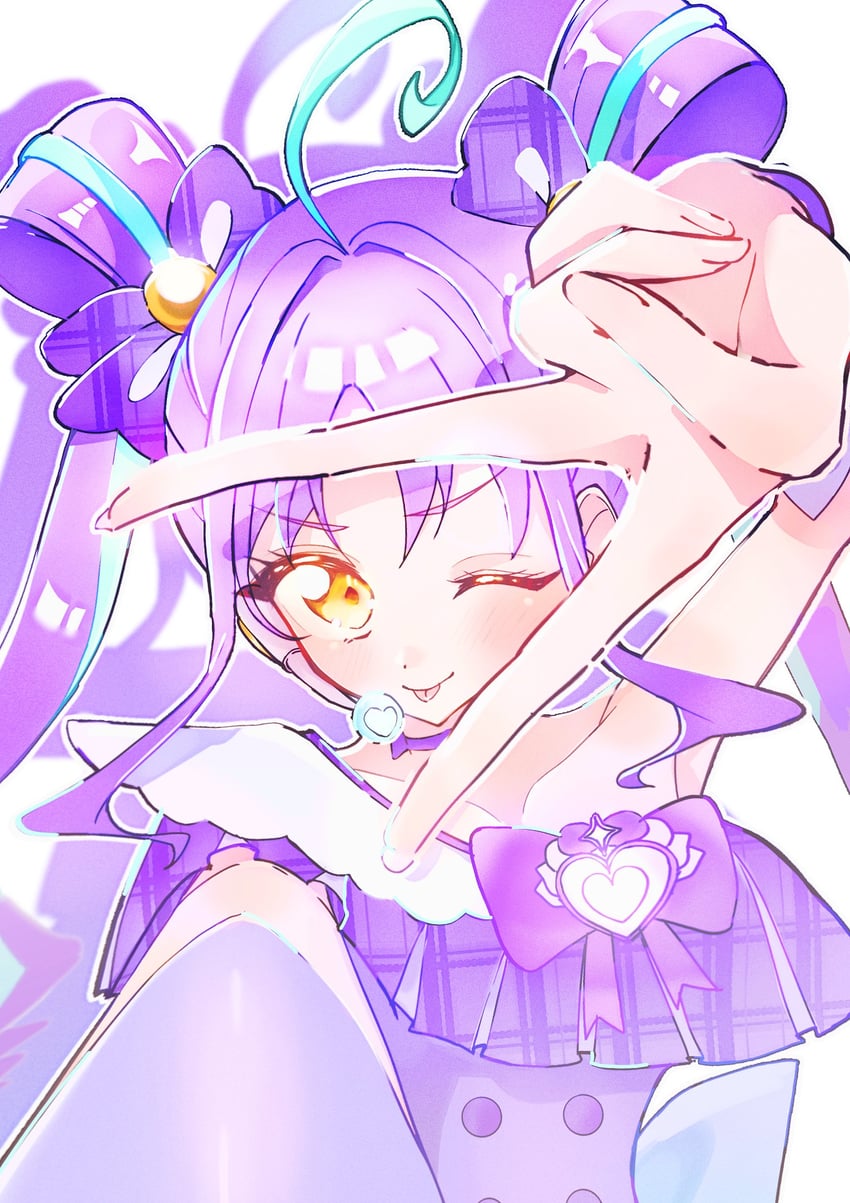 shigure kokoro and cure kyunkyun (precure and 1 more) drawn by mitsukiillust