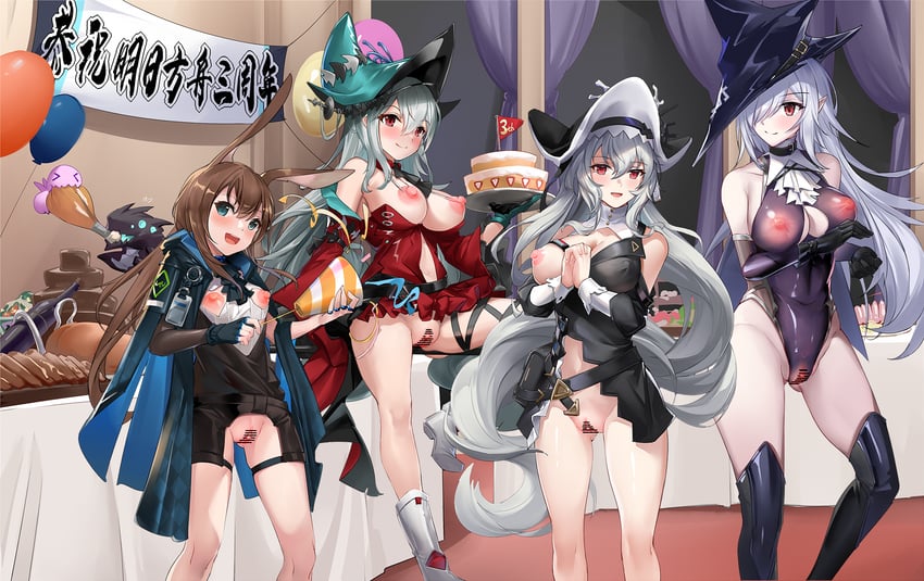 amiya, skadi, specter, skadi the corrupting heart, gladiia, and 1 more (arknights) drawn by 463_jun