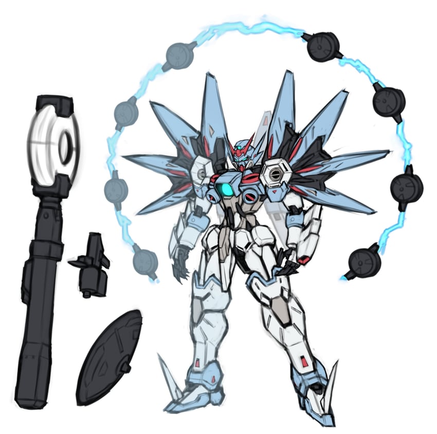 gundam aquarius, vayeate suivant, and mercurius suivant (hololive and 6 more) drawn by pinguinkotak