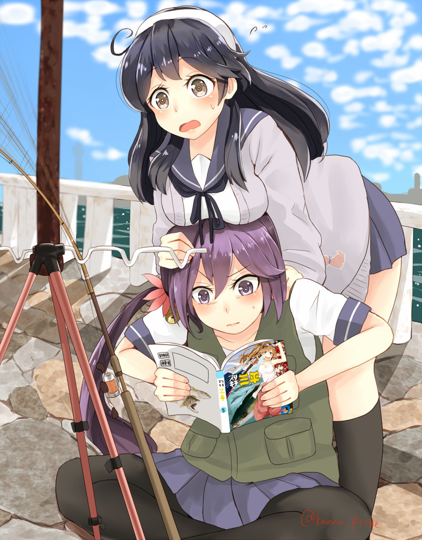 ushio, akebono, and akigumo (kantai collection) drawn by narushima_kanna