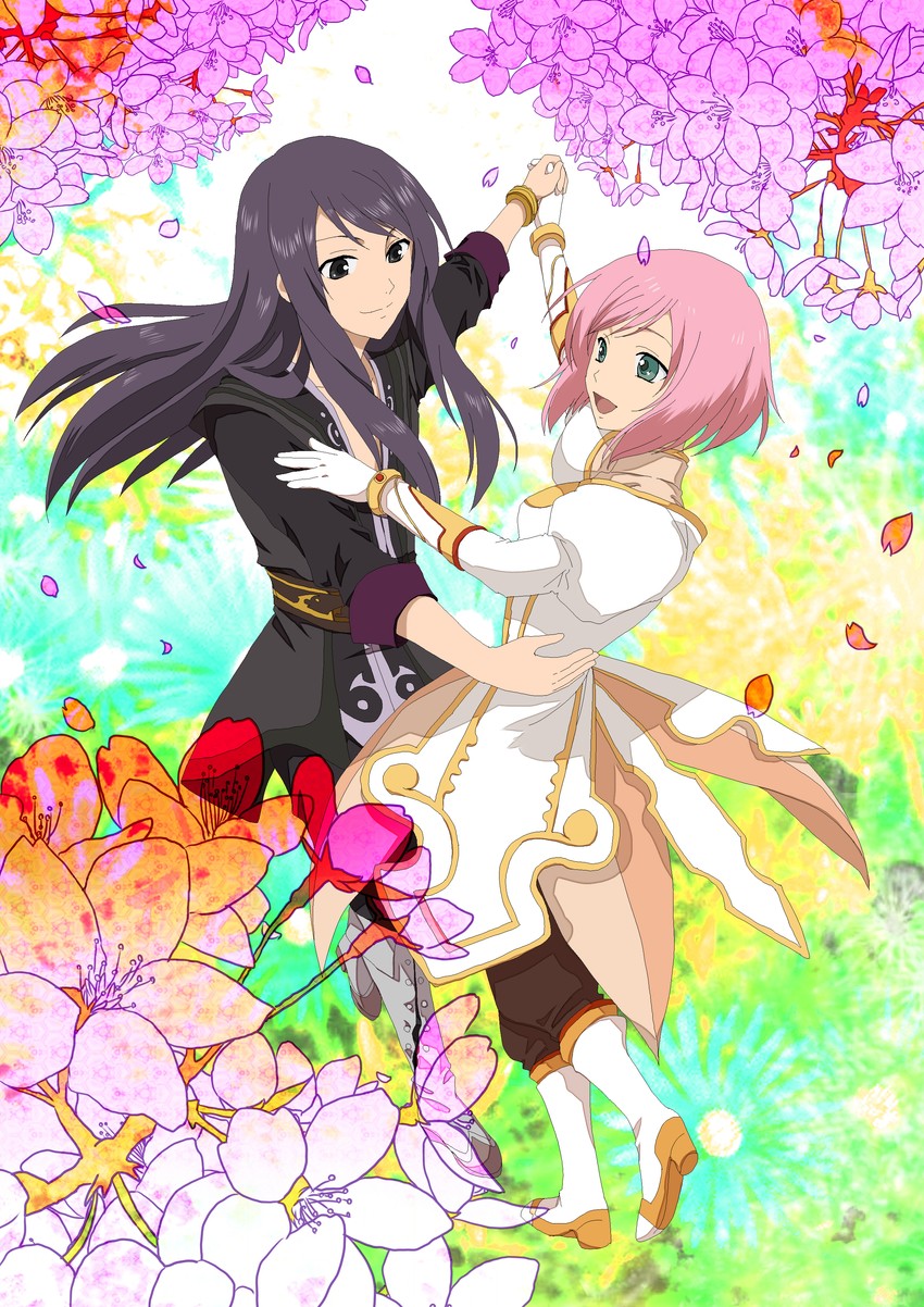yuri lowell and estellise sidos heurassein (tales of and 1 more) drawn by takamuramazon