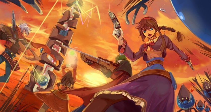 virginia maxwell, jet enduro, gallows carradine, and clive winslett (wild arms and 1 more) drawn by ahiru777