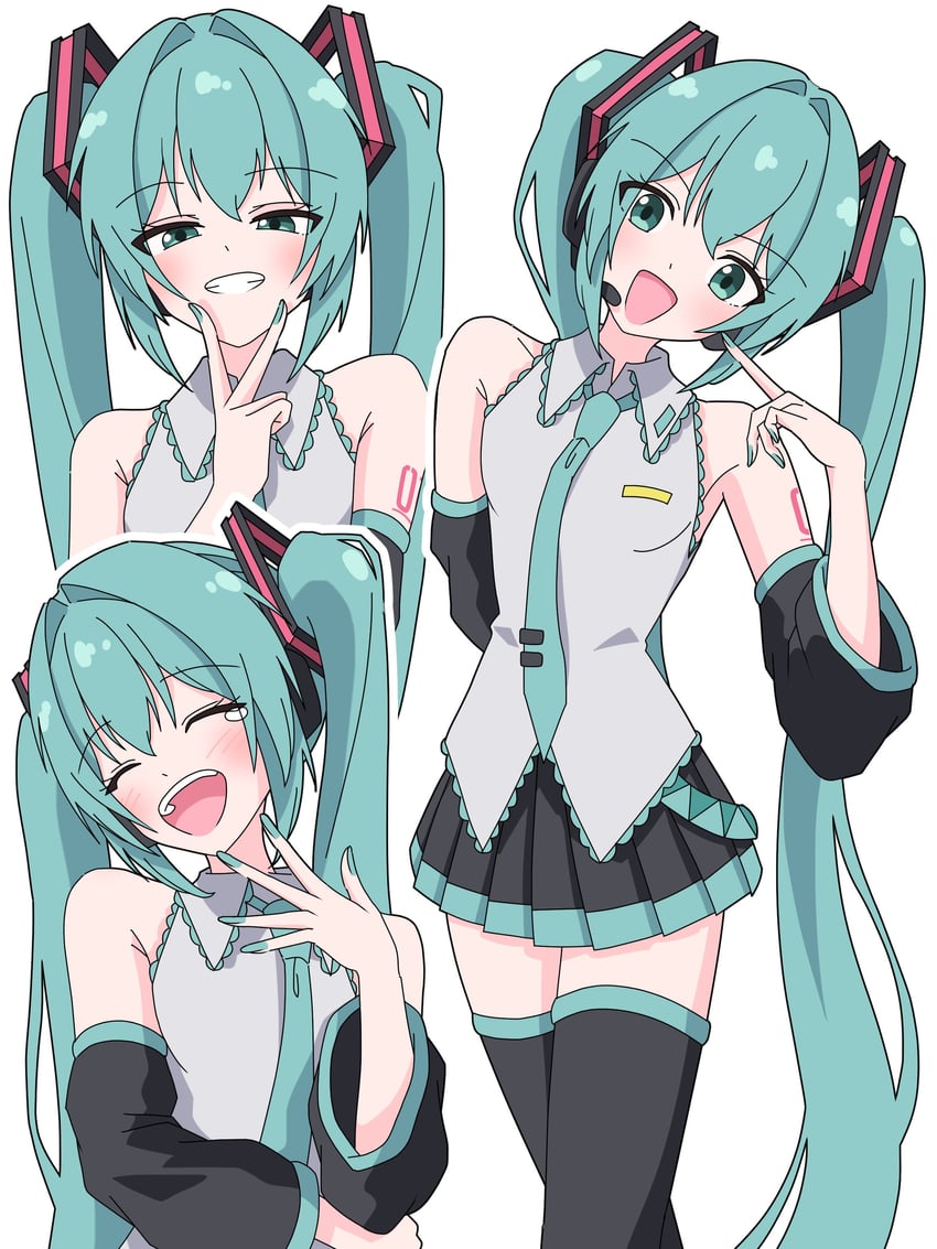 hatsune miku (vocaloid) drawn by unenemiko
