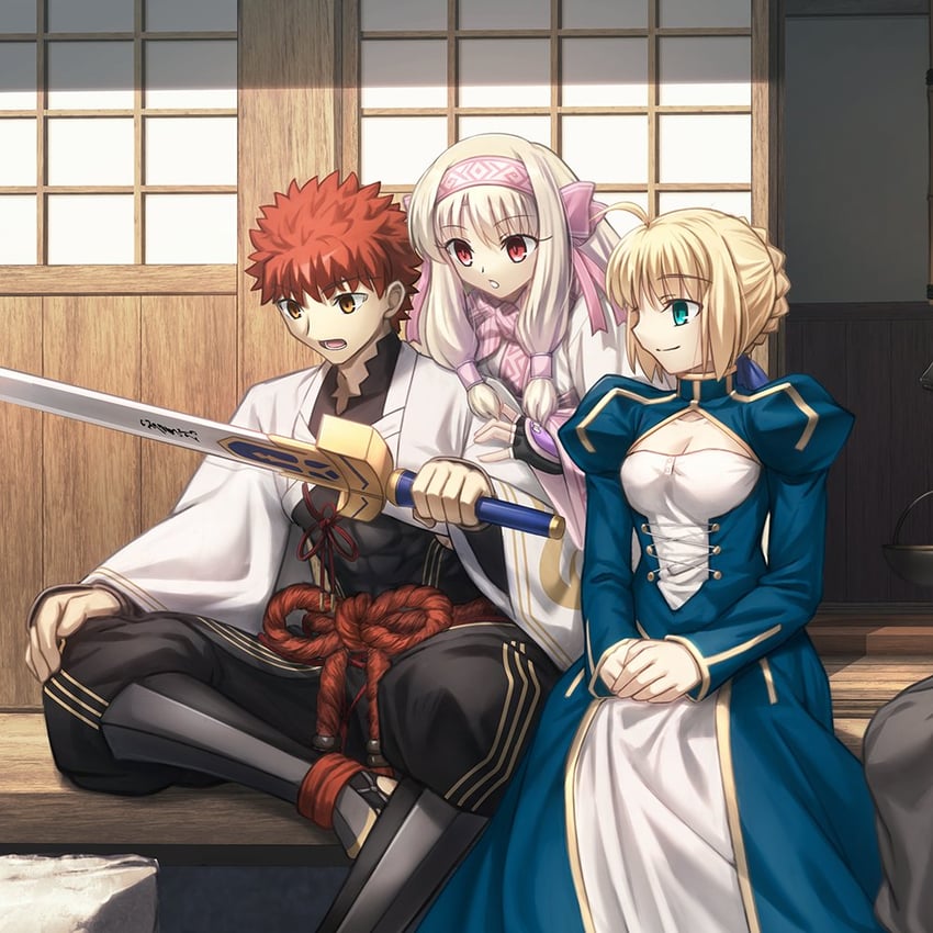 artoria pendragon, saber, emiya shirou, senji muramasa, and sitonai (fate and 2 more) drawn by shoori_(migiha)