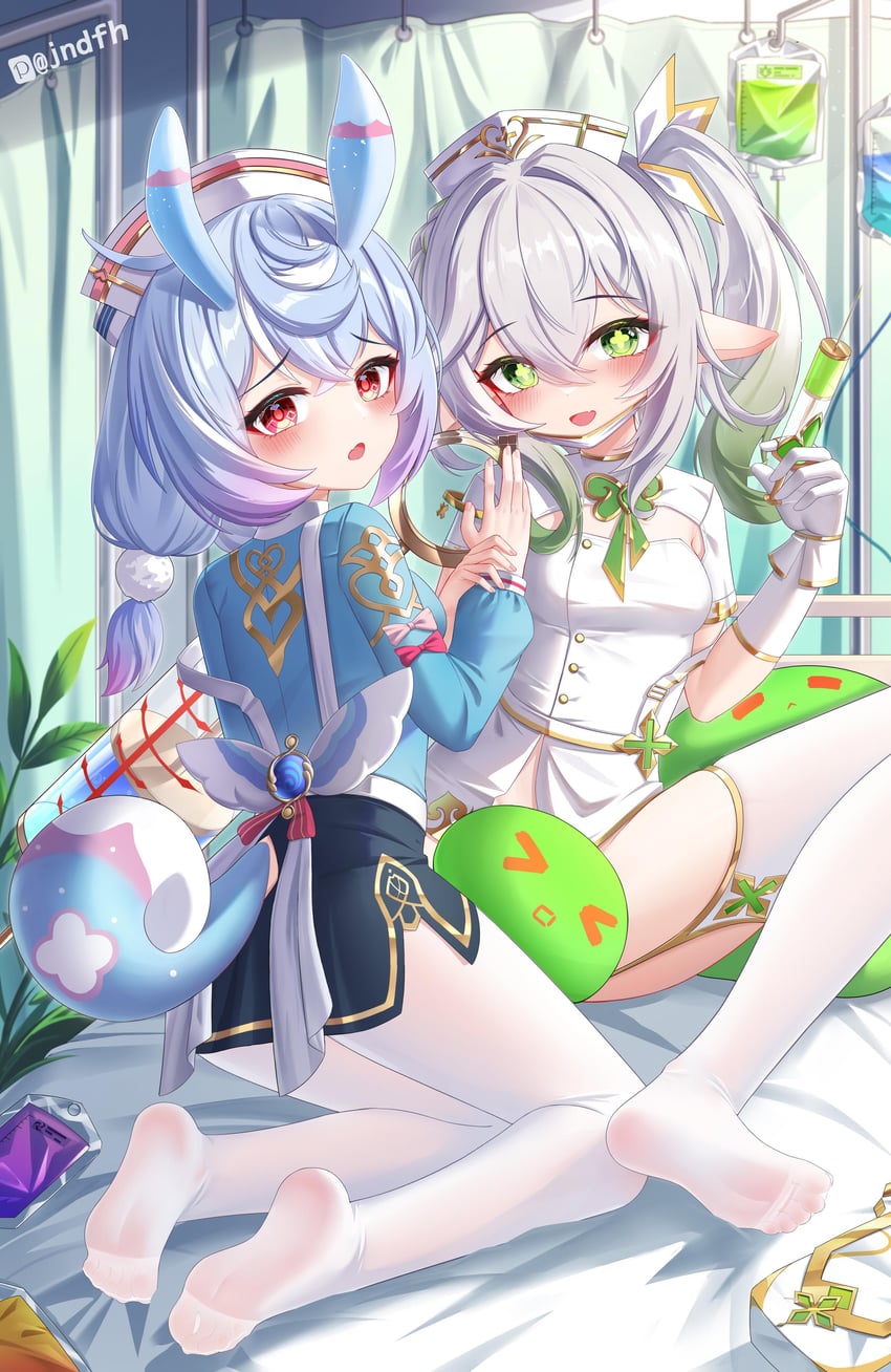 nahida and sigewinne (genshin impact) drawn by jndfh