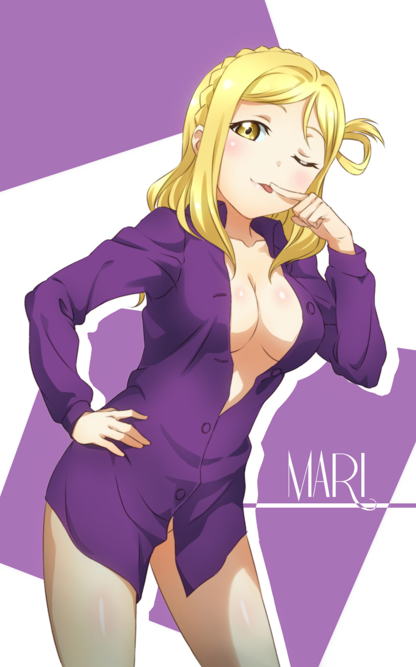 ohara mari (love live! and 1 more) drawn by surfing_orange