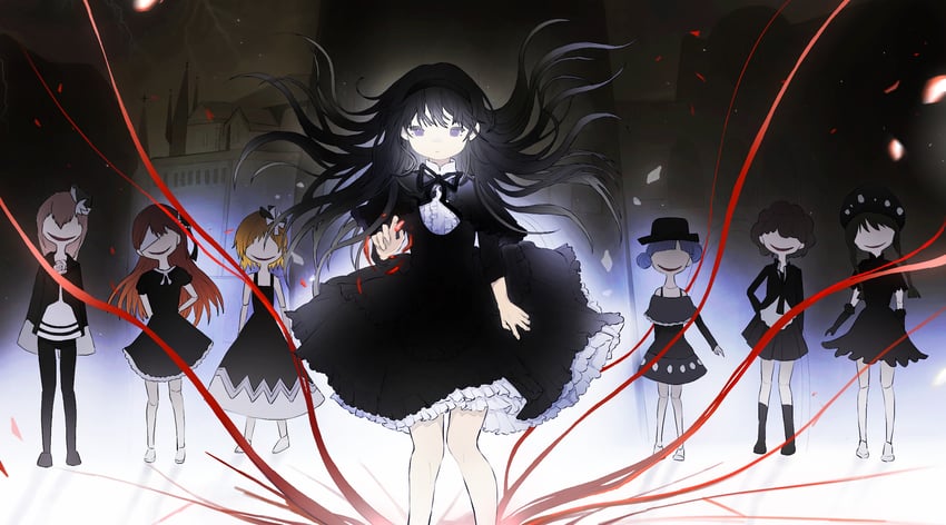 akemi homura and clara dolls (mahou shoujo madoka magica and 1 more) drawn by winbow