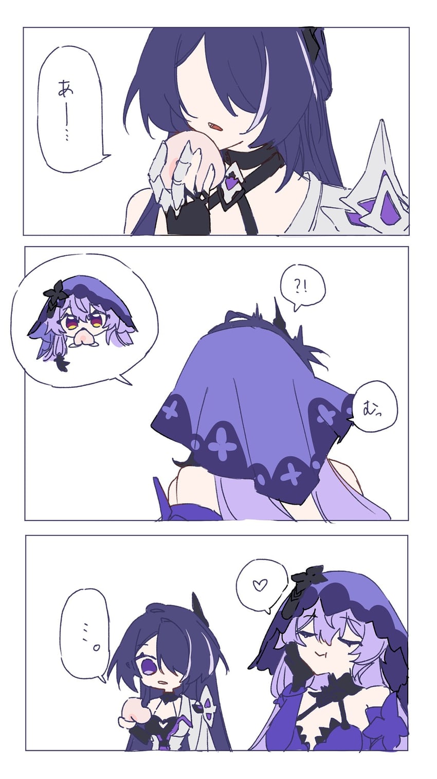 acheron and black swan (honkai and 1 more) drawn by mumu_003