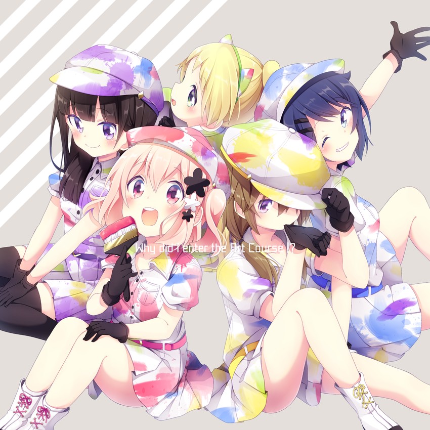uragami shion, sakai momone, hishikawa suigyoku, takeuchi kinako, and kawanabe aoi (doushite watashi ga bijutsuka ni!?) drawn by aizaki_utau