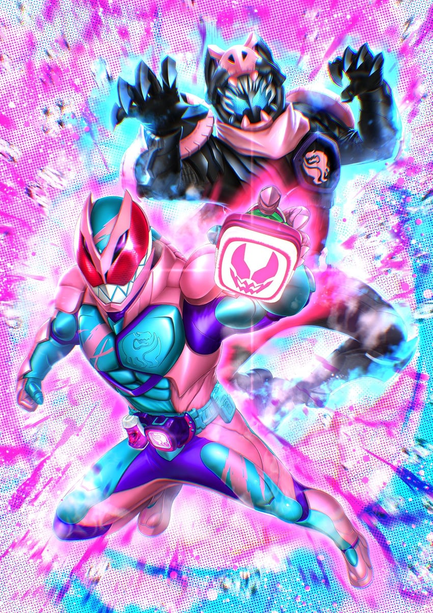 kamen rider revi and kamen rider vice (kamen rider and 1 more) drawn by ryukawa