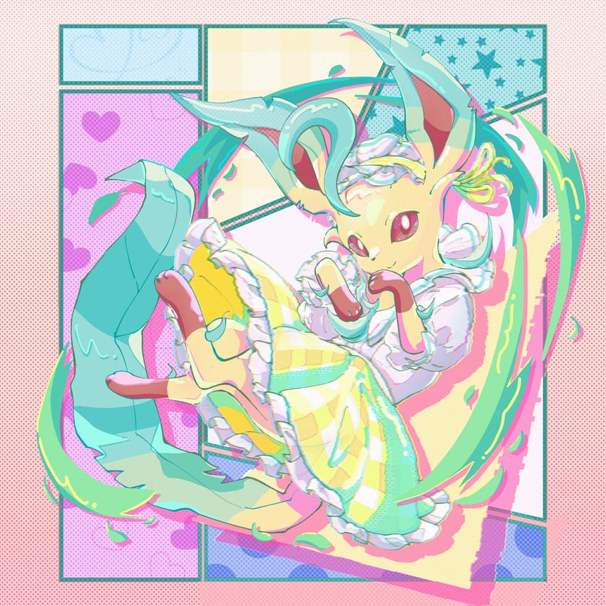 leafeon (pokemon and 1 more) drawn by murase_(muraselelait)