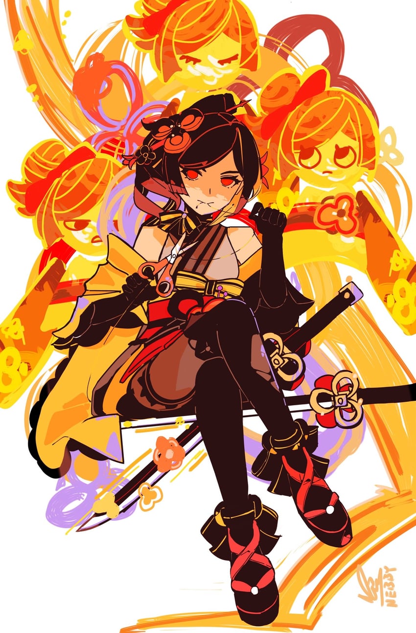 chiori and tamoto (genshin impact) drawn by dawn_(sunris3serenade)