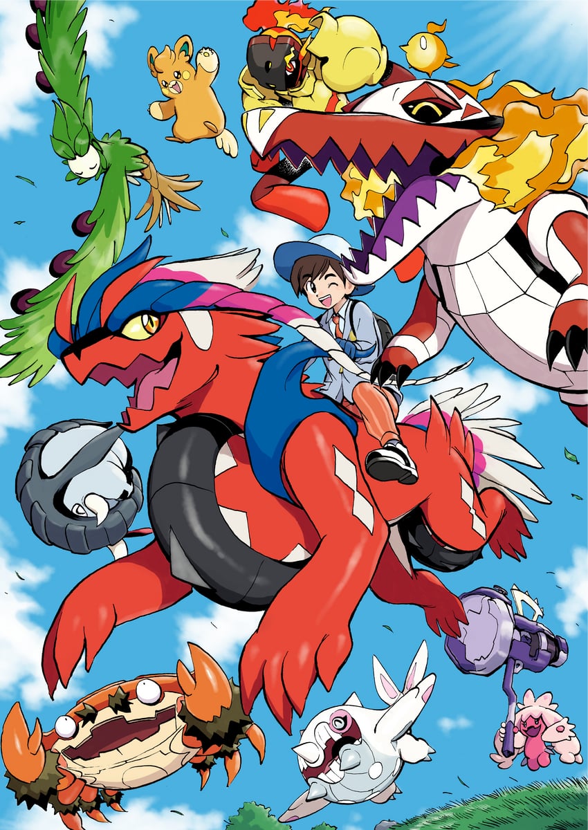florian, koraidon, tinkaton, skeledirge, armarouge, and 5 more (pokemon and 1 more) drawn by seb