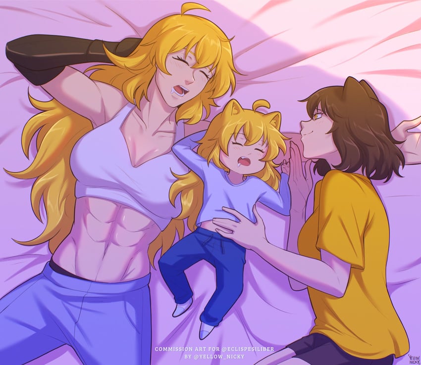 yang xiao long and blake belladonna (original and 1 more) drawn by yellow_nicky