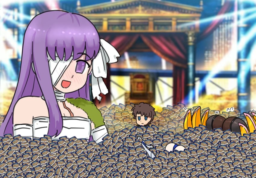 fujimaru ritsuka, meltryllis, passionlip, and kingprotea (fate and 1 more) drawn by raskasar