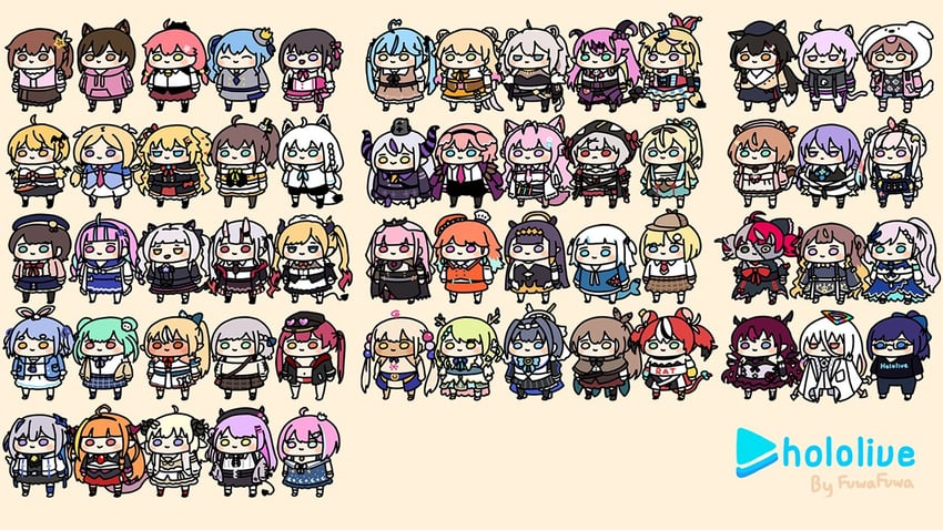 gawr gura, houshou marine, shirakami fubuki, hoshimachi suisei, mori calliope, and 53 more (hololive and 2 more) drawn by fuwafuwa_35