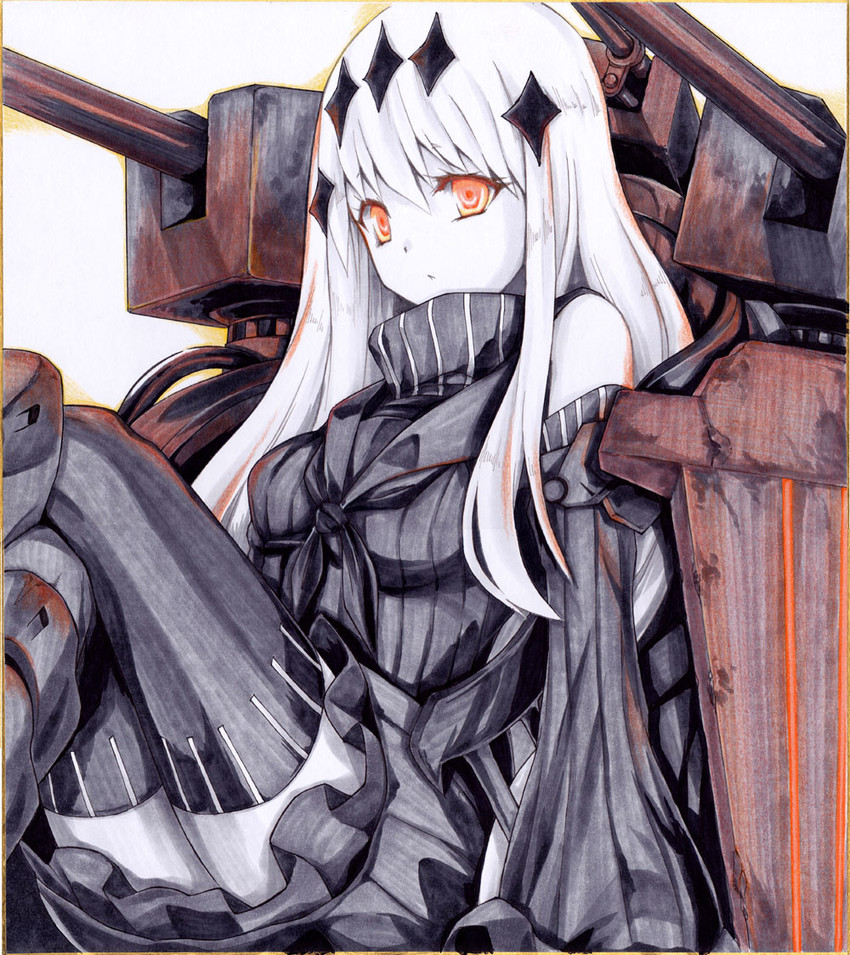aircraft carrier water oni (kantai collection) drawn by iroha_(nullpo)