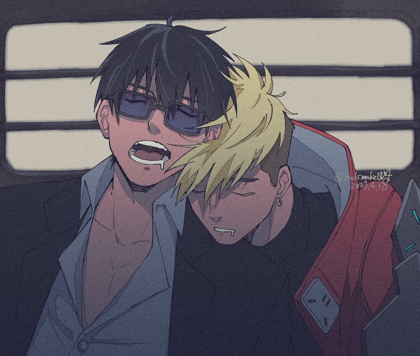 vash the stampede and nicholas d. wolfwood (trigun and 1 more) drawn by buchimake007