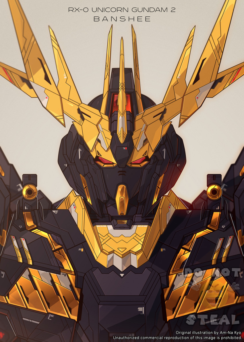 unicorn gundam banshee (gundam and 1 more) drawn by azzalea