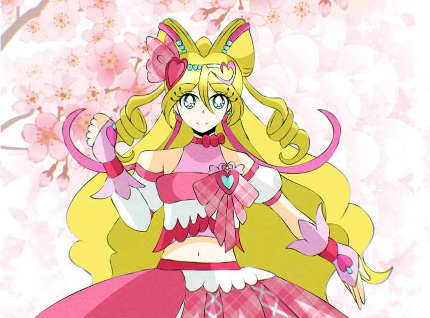 sakura uta and cure idol (precure and 1 more) drawn by yuuna_arlovskaya