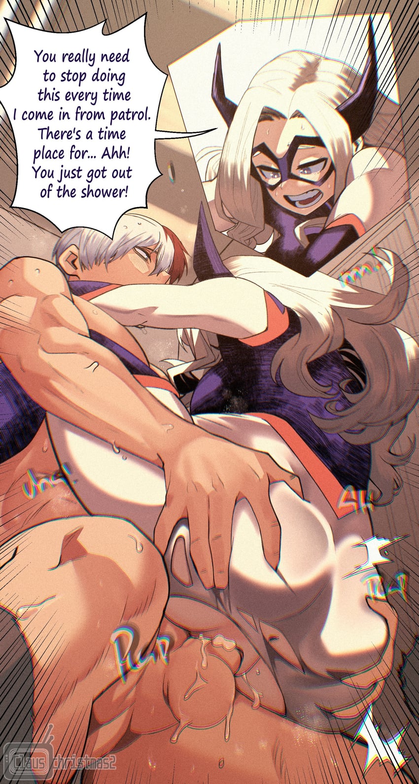 todoroki shoto and mount lady (boku no hero academia) drawn by clauschristmas